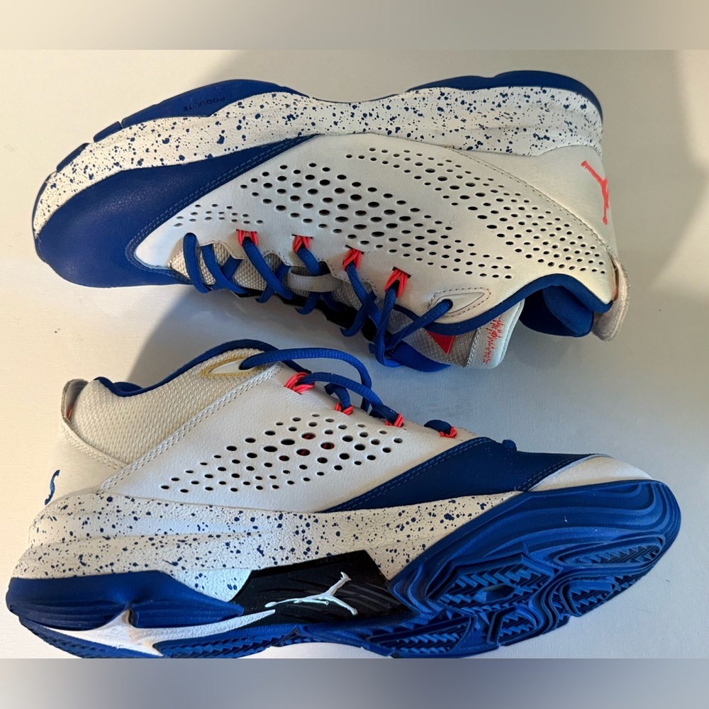 Nike Air Jordan CP3 7 VII AE NikeID Custom White Blue Red Size 9.5 - Picture 9 of 12